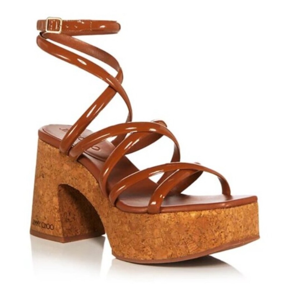 NWOT Jimmy Choo Cecelia 95 Strappy Platform Wedge